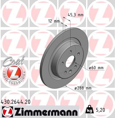 Brake Disc ZIMMERMANN 430264420