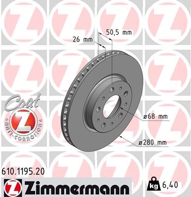 Brake Disc ZIMMERMANN 610119520