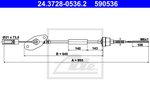 Cable Pull, clutch control ATE 24.3728-0536.2