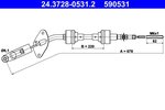 Cable Pull, clutch control ATE 24.3728-0531.2