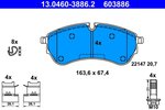 Brake Pad Set, disc brake ATE 13.0460-3886.2