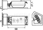 Resistor, interior blower MAHLE ABR11000P