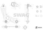 Control/Trailing Arm, wheel suspension SWAG 33110580
